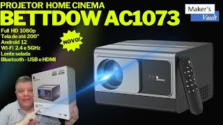 🟡Projetor Bettdow AC1073: Home Cinema | Full HD | Ótica Selada | Wi-Fi e Bluetooth