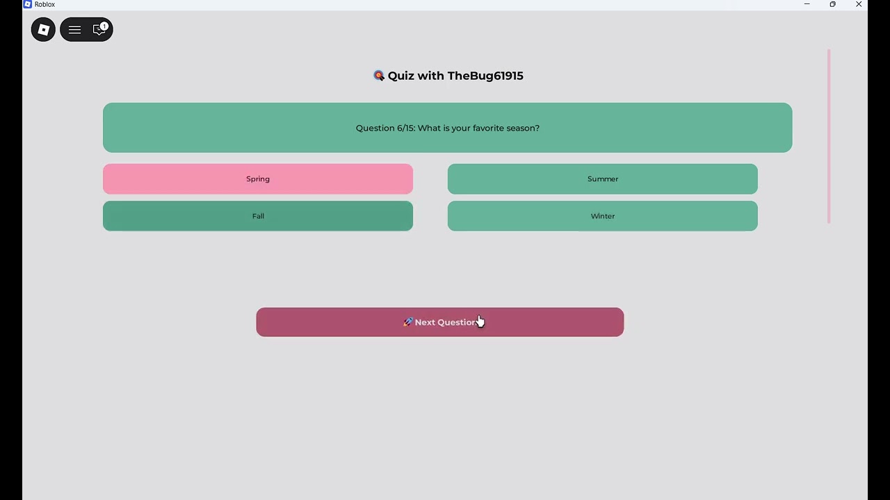 Taking the How Well Do You Know your bestie quiz on Roblox with Cookiechlo