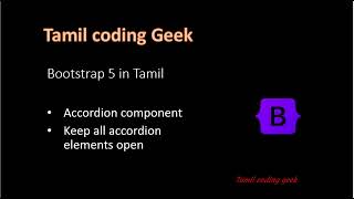 Bootstrap 5 in Tamil | Accordion part 2