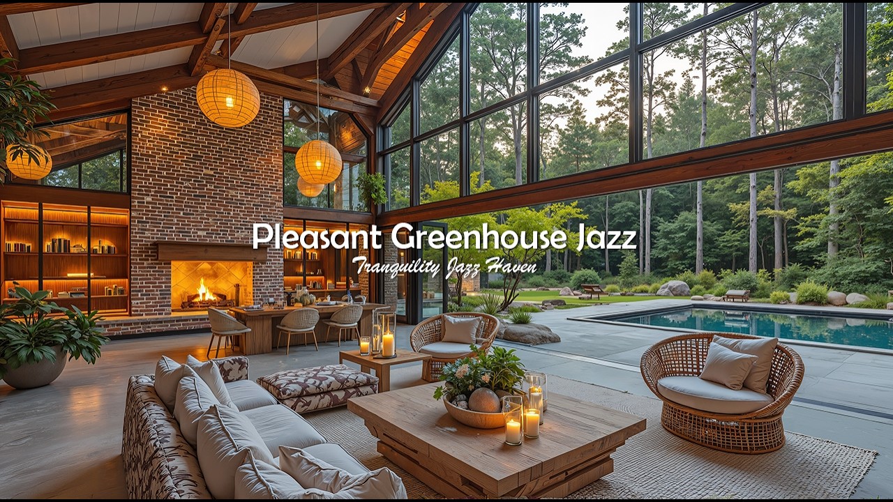 Приятная Оранжерейная Музыка В Спокойной Лесной Атмосфере | Теплая Джазовая Музыка, Звуки Природы...
