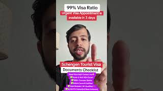 Schengen Tourist Visa Documents Checklist 2025 | 99% Visa Ratio. Apply now! #schengenvisa #shorts