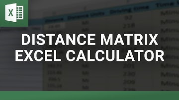 Distance Matrix Excel Calculator