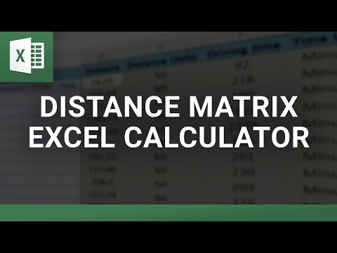 Distance Matrix Excel Calculator
