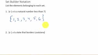 Set Builder Notation