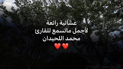 عشائية رائعة بترتيل خاشع لأجمل ماتسمع للقارئ محمد اللحيدان من سورة الأسراء ٢٦ صفر ١٤٤٦ هـ