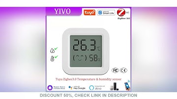 Tuya Zigbee3.0 Smart Home Temperature Humidity Sensor with BackLight LCD Works With Google Assistant