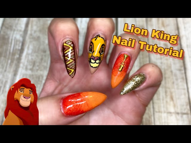 Little lion animal art in nails | Lion painting, Nail art, Animal art