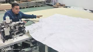 Single Needle Binding Compound Feed Sewing Machine with air floating table #binding #quilt #edge