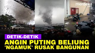 Ngeri! Detik-Detik Angin Puting Beliung 'Ngamuk' Rusak Bangunan di Rancaekek Bandung