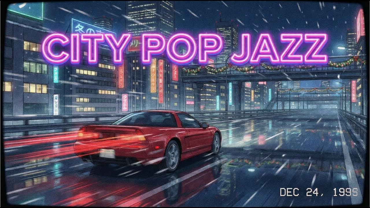 Upbeat City Pop Christmas 🚗 90s Anime Jazz & Japanese Fusion Night Drive