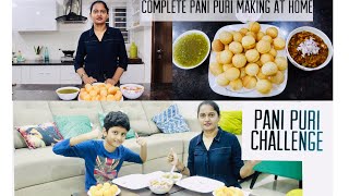 Pani Puri Challenge | golgappa recipe | Complete Pani Puri Making At Home | myself sailaja