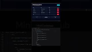 React Editable Table | Spreadsheet UI #ReactJS #TailwindCSS #WebDev #Frontend #MiniCodeHub