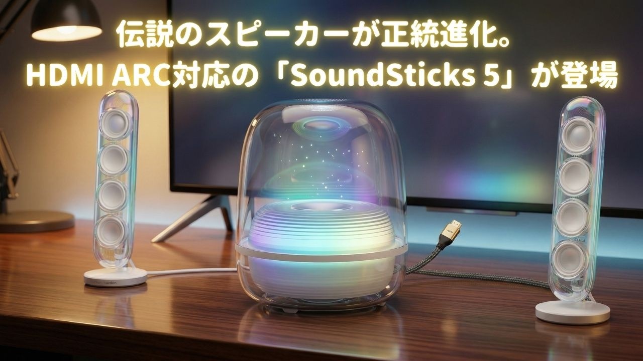 伝説のスピーカーが正統進化。HDMI ARC対応の「SoundSticks 5」が登場