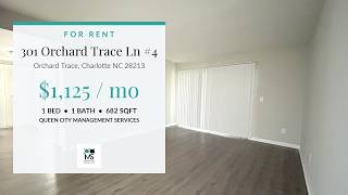 301 Orchard Trace Ln #4, Charlotte NC 28213 | 1 Bed 1 Bath Condo for Rent $1,125/mo