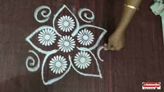 SMALL, SIMPLE & EASY RANGOLI DESIGNS/Kolam designs with object,easy rangoli/Quick rangoli screenshot 4
