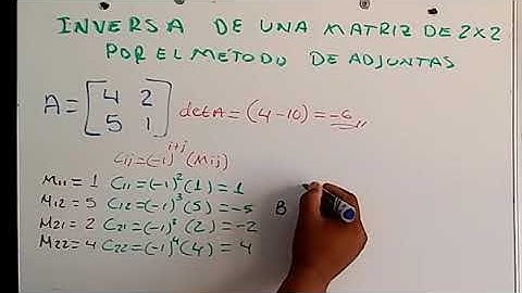 inversa de una matriz de 2x2 por el método de adjuntas