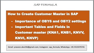 CONCEPT 15- HOW TO CREATE CUSTOMER MASTER IN SAP SD|| IMPORTANT TABLES| & FIELDS| SAP FORMULA ||
