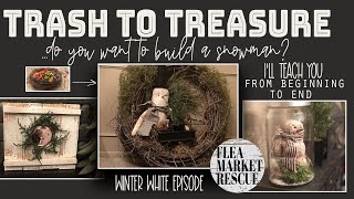 TRASH TO TREASURE WINTER SNOWMAN DIY HOME DECOR-