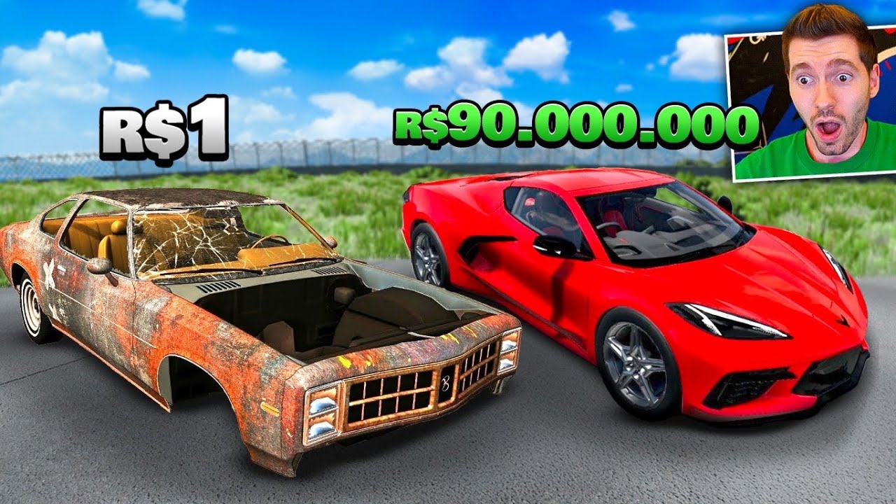 VIAGEM com CARRO DE R$ 1 até R$ 50.000.000 no BeamNG Drive!
