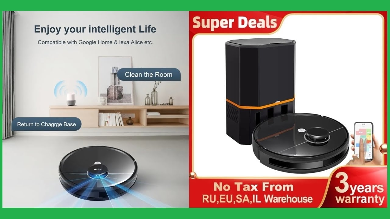 Best Robot Vacuum Cleaner ABIR R30 with Auto empty Dock, 6500PA Suction