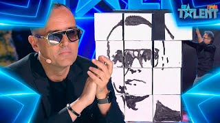 El RETRATO de RISTO MEJIDE con CUBOS DE CARTÓN | Audiciones 7 | Got Talent España 7 (2021)