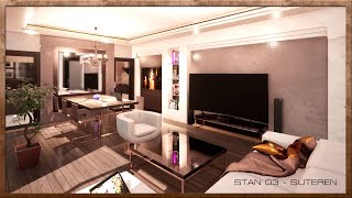 Twinmotion & SketchUp 3D Interiors 03 render - Testing, Apartment in basement about 75 sqm.