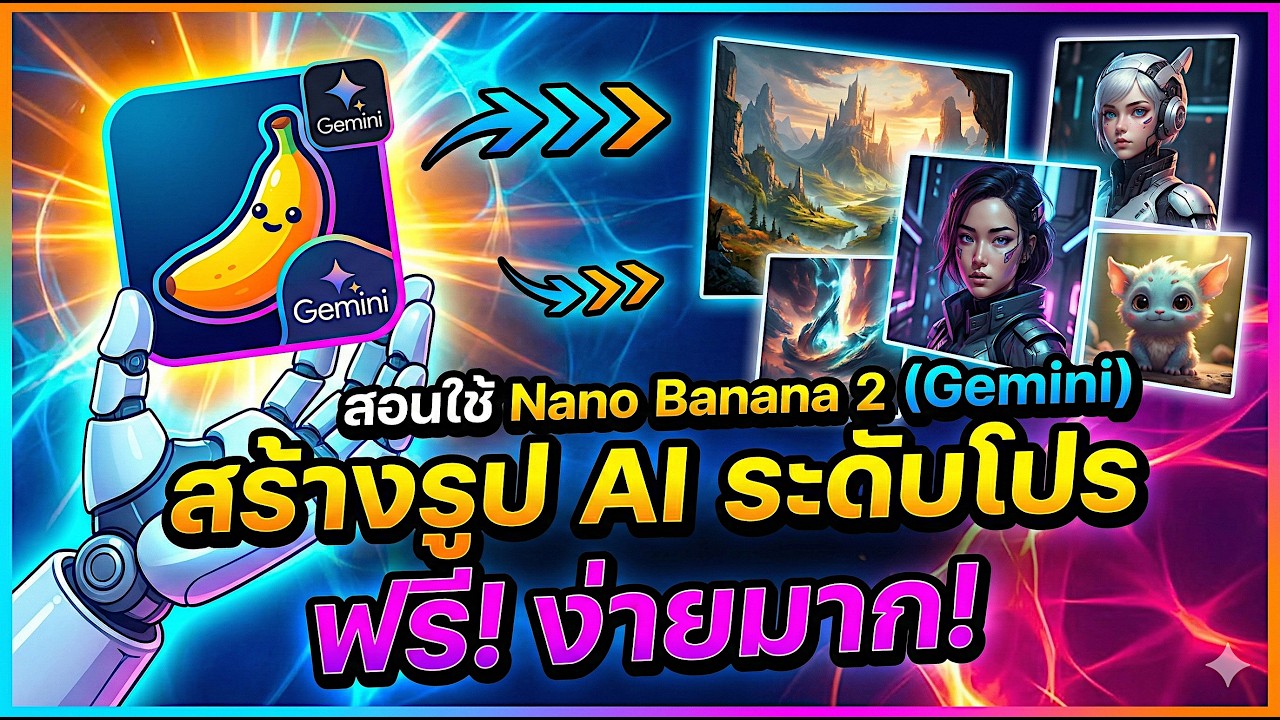สอนใช้ Nano Banana 2 (Gemini) สร้างรูป AI สวยๆ ระดับโปร ฟรีและง่ายมาก!