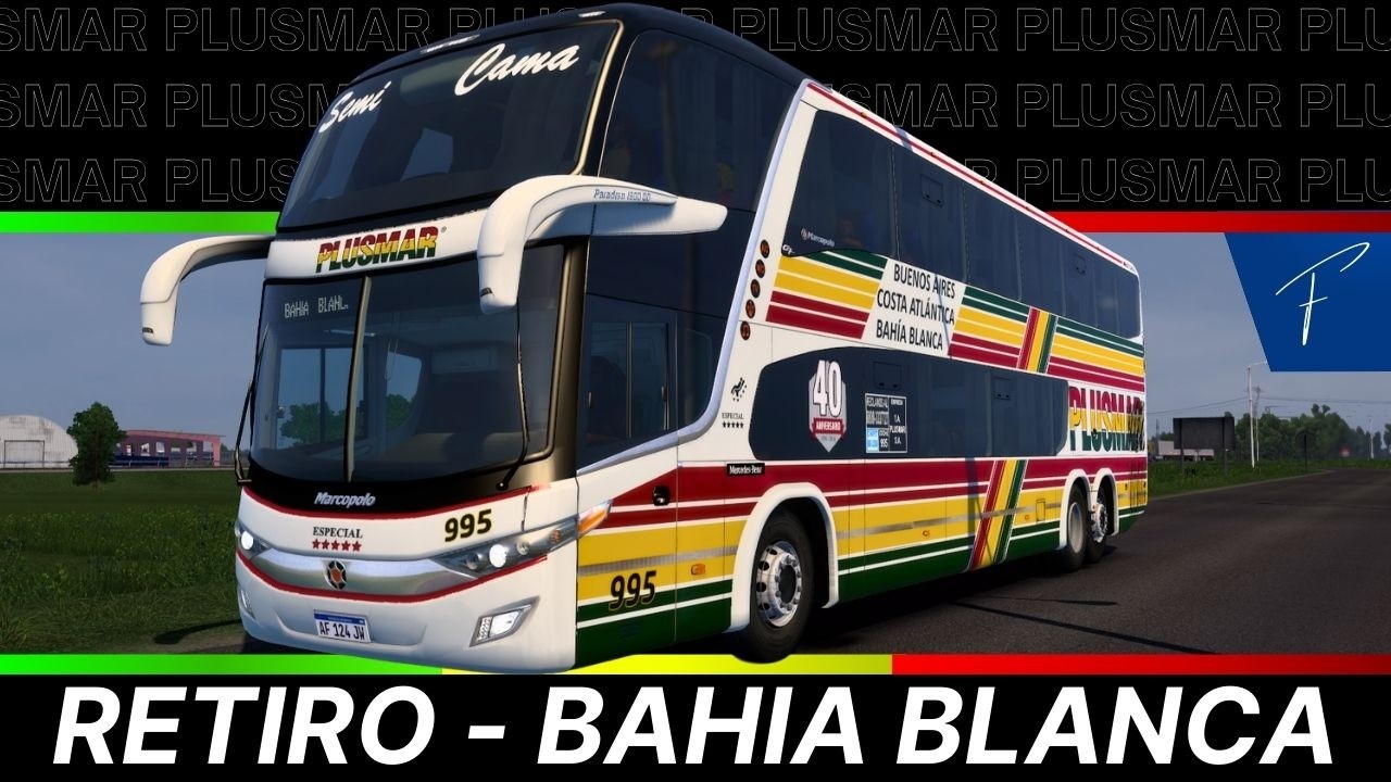 Retiro - Bahía Blanca | Marcopolo G7 1800DD | Plusmar | Mapa Ceibo 3.3 | ETS 2 1.58 |