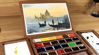 Watercolor painting Idea using simple brush strokes and techniques