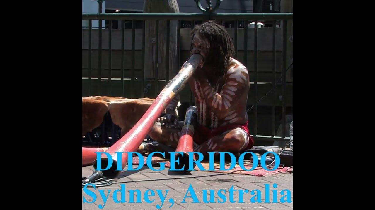 Aboriginal Didgeridoo playing at Sydney, Australia