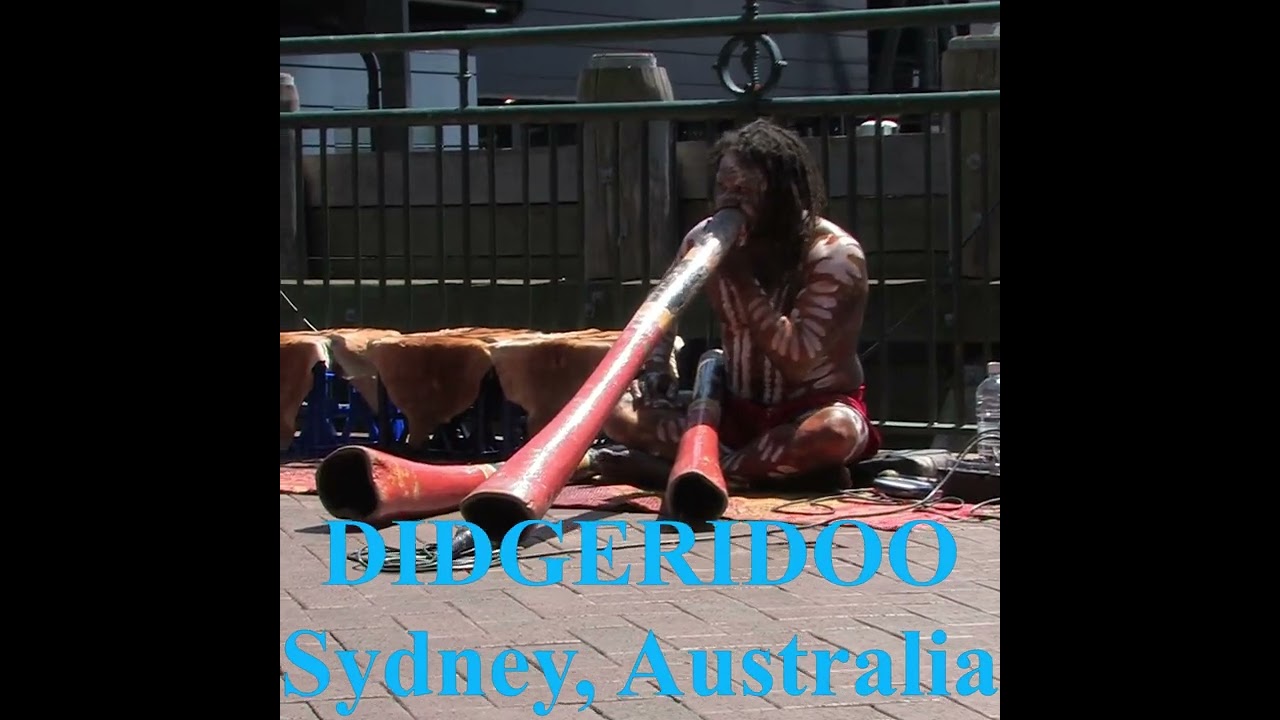 Aboriginal Didgeridoo playing at Sydney, Australia