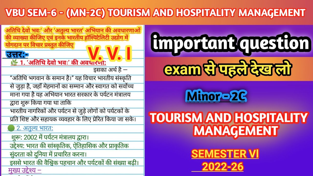 Vbu sem 6 mn 2c tourism and hospitality management important questions 