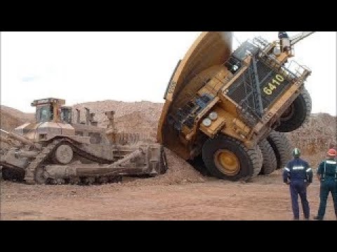 Dangerous Idiot Dump Truck & Crane Operator Skill- Heavy Equipment ...