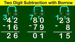 Subtraction With Borrowing | Maths Basics For CBSE Children | Subtract | Maths For Class 2 #subtract