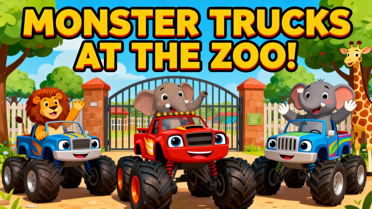 Монстр-траки едут в зоопарк | Веселая песенка про приключения на машинах от dodo verse | Песня пр...