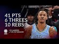 Ja Morant 41 pts 6 threes 10 rebs vs Lakers 21/22 season