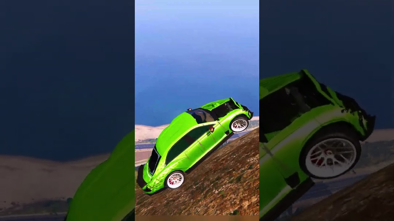 GTA 5 Crash Testing Online Cars From Mount Chiliad! | 