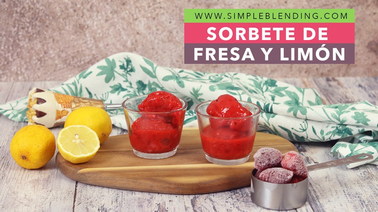 EL HELADO PERFECTO TIPO SORBETE DE FRESA CON LIMÓN | Receta de sorbete de fresa en 5 minutos