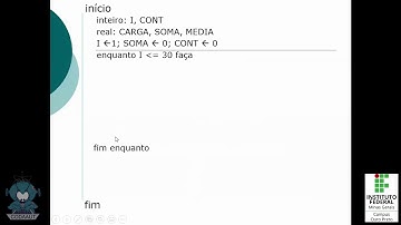 Vídeo Aula (Exercício 8, Lista 1, comando enquanto ... faça)
