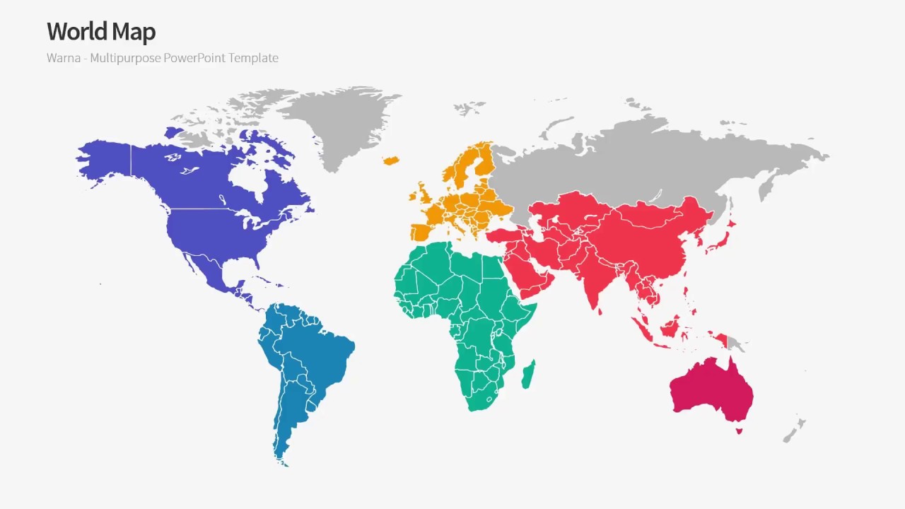 World Map PowerPoint Template Warna Slides