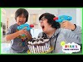 Ryan Laser Tag Blasters Challenge vs Daddy for Cake!!!!!