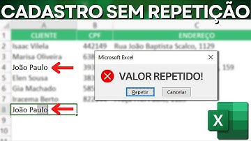 Como Criar um Planilha de Cadastros Sem Repetição no Excel | Lista Inteligente