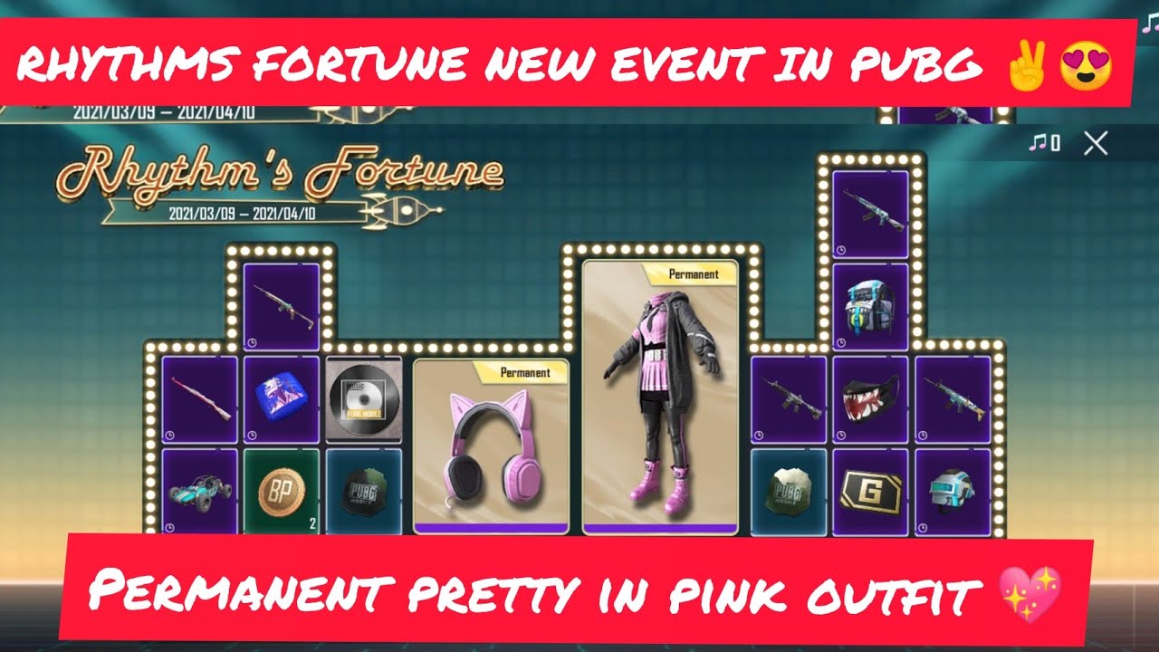 RHYTHMS FORTUNE NEW EVENT IN PUBG / PERMANENT PRETTY IN PINK OUTFIT / 3 ANNIVERSARY NEW EVENTS PUBG