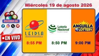 National Lottery, LEIDSA and Anguilla Lottery Live 📺 Wednesday, August 19, 2026 -- 8:55 P.M.