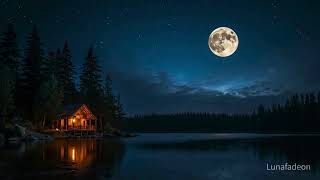 8 Hours Deep Sleep – Moonlit Lakeside Cabin 🌙🏡