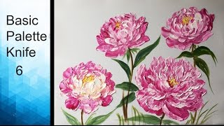 Paint Peony flowers with Acrylic Paints and a Palette Knife - Basic Acrylic Techniques - Episode 6