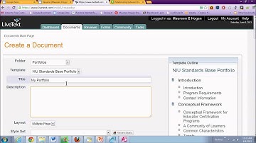 Creating a Livetext Portfolio Document