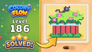 Colony Flow! - Level 186 Walkthrough 🧩 | Solution & Gameplay (ABI GAMES) 🐜