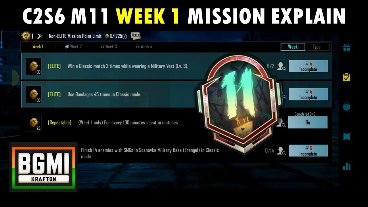 C2S6 M11 Week 1 Mission Explain PUBG Mobile – BGMI | C2S6 M11 Week 1 Mission