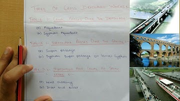 Irrigation- Aquaduct, Syphon aqueduct, Super passage, Level crossing // Cross Drainage Works.